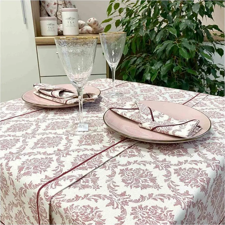 Скатертина Прованс Avantime Версаль 220х132 см бордо (17291) - фото 3