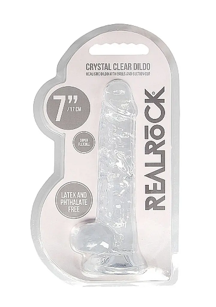 Фалоімітатор - Realrock Dildo 7" Transparent - фото 8