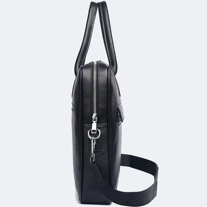 Сумка портфель чоловіча шкіряна чорна для ноутбука 15,6" (M364A) - фото 3