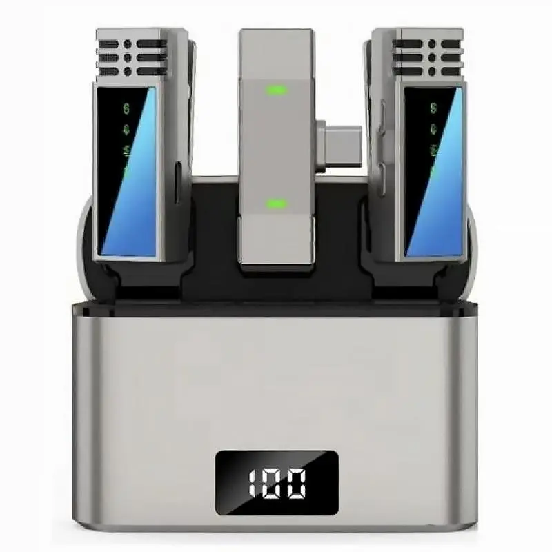 Петличний бездротовий мікрофон Jmary MW-15 Dual-mic Type-C Black Epik teh0029566 - фото 2