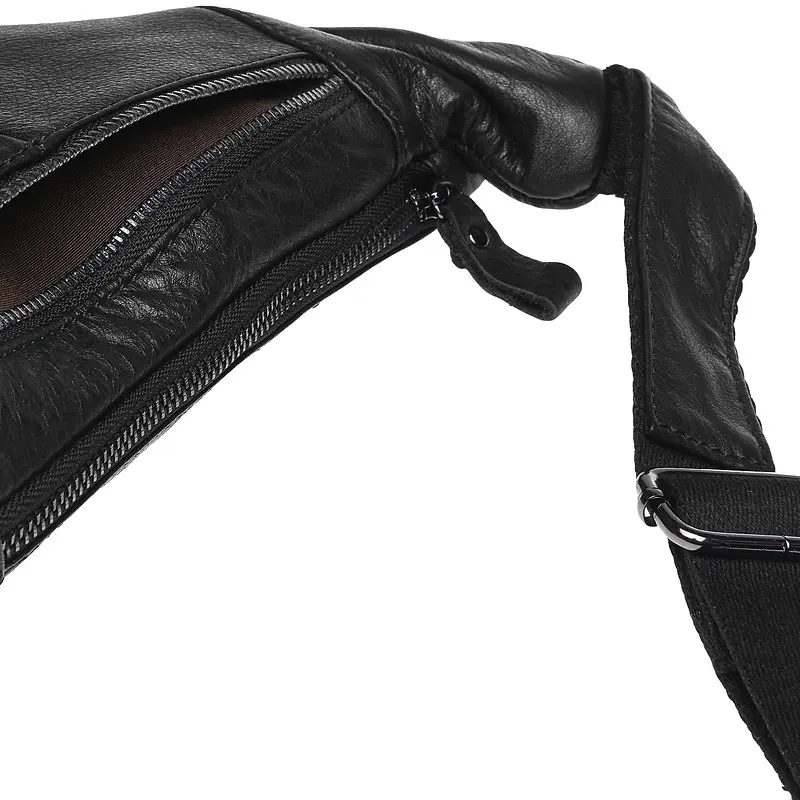Чоловічий шкіряний рюкзак через плече Keizer K18807-black - фото 6