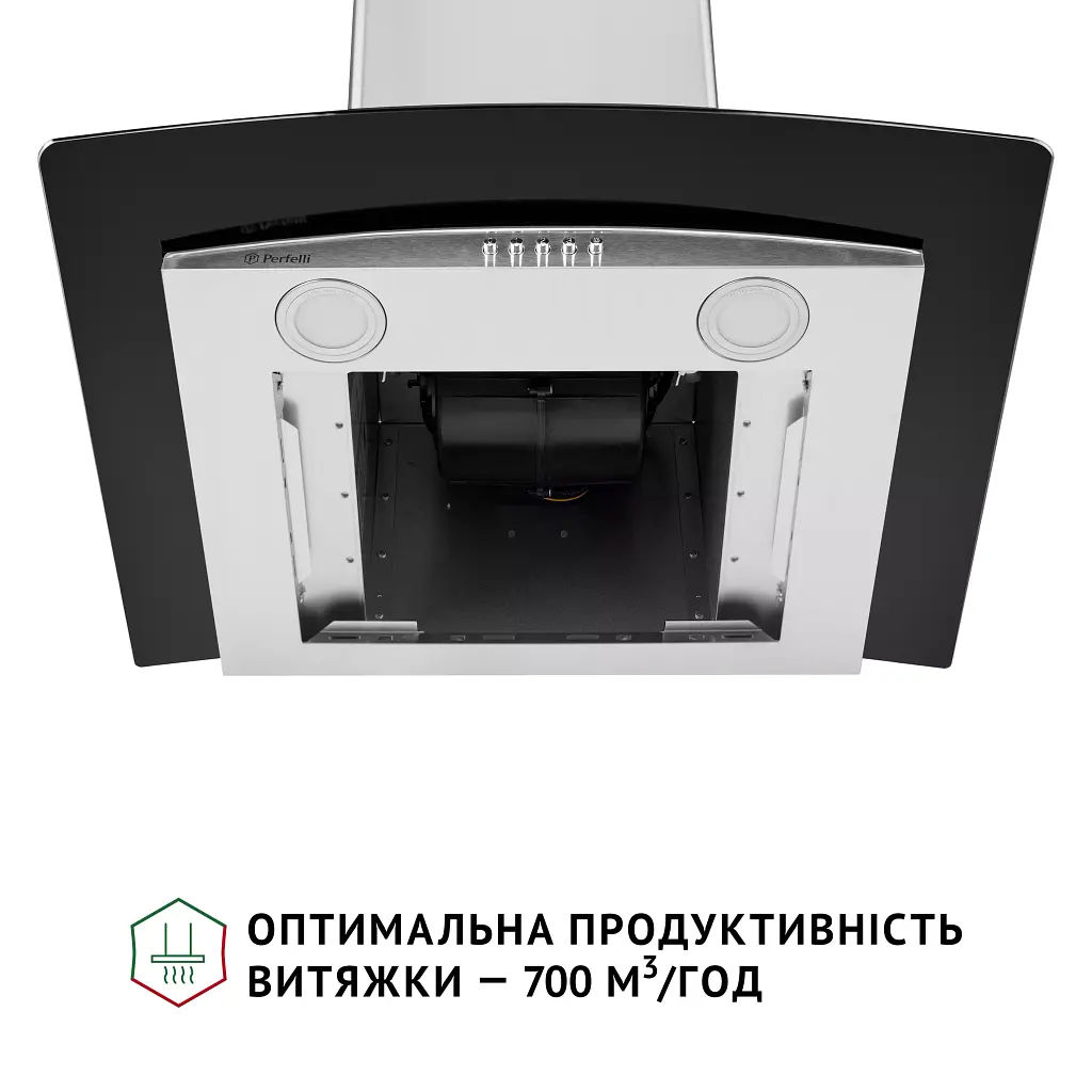 Витяжка декоративна зі склом Perfelli GRASSI 6HMX INOX - фото 8