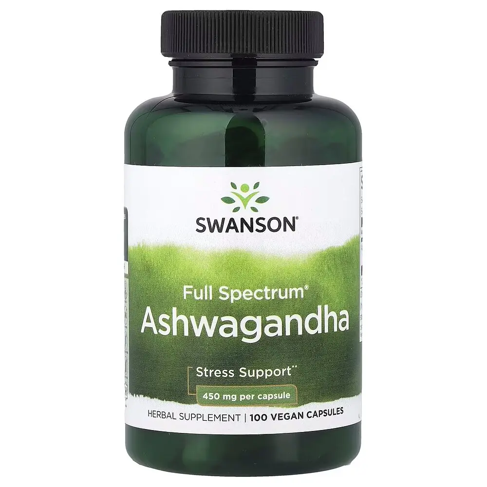 Ашваганда Swanson Ashwagandha 450 mg Full Spectrum, 100 капсул для підтримки при стресі