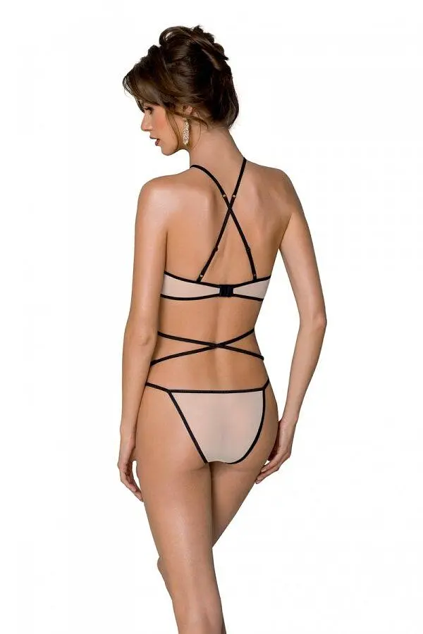 Комплект білизни Passion CHIKA SET, S/M, cream, топ, трусики - фото 2