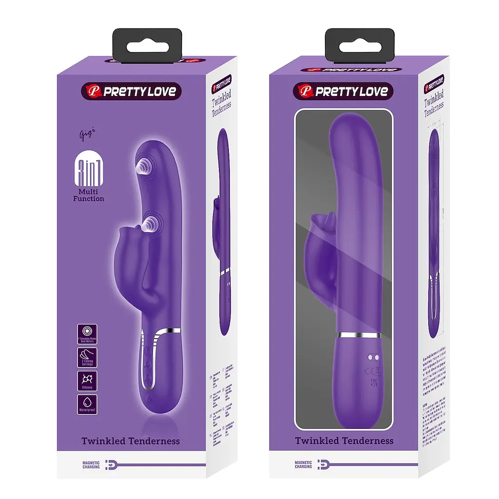 Вібратор-кролик Pretty Love Twinkled Tenderness Gigi 22.8 см фіолетовий - фото 9
