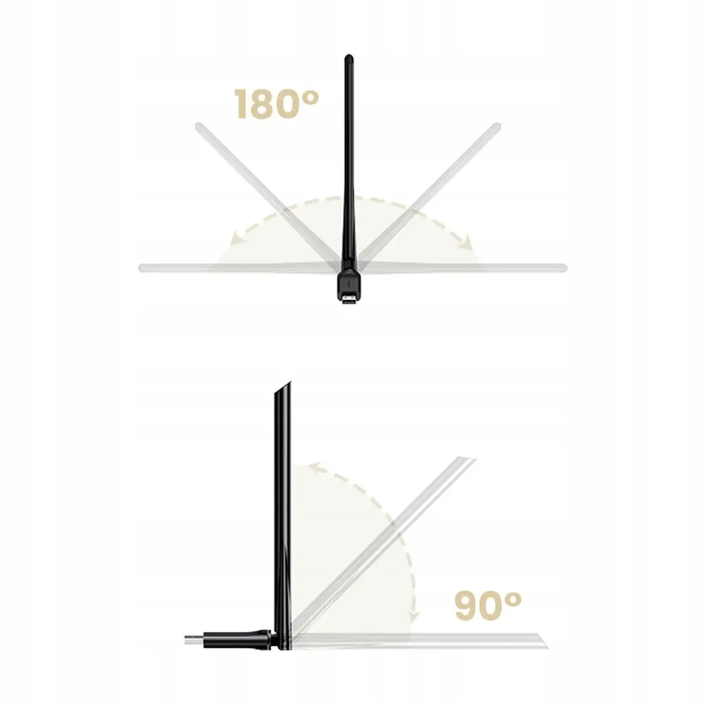 WI-FI-адаптер UGREEN CM496 AC650 High-Gain Dual Band Wireless USB Adapter(UGR-90339) (UGR-90339) - фото 3