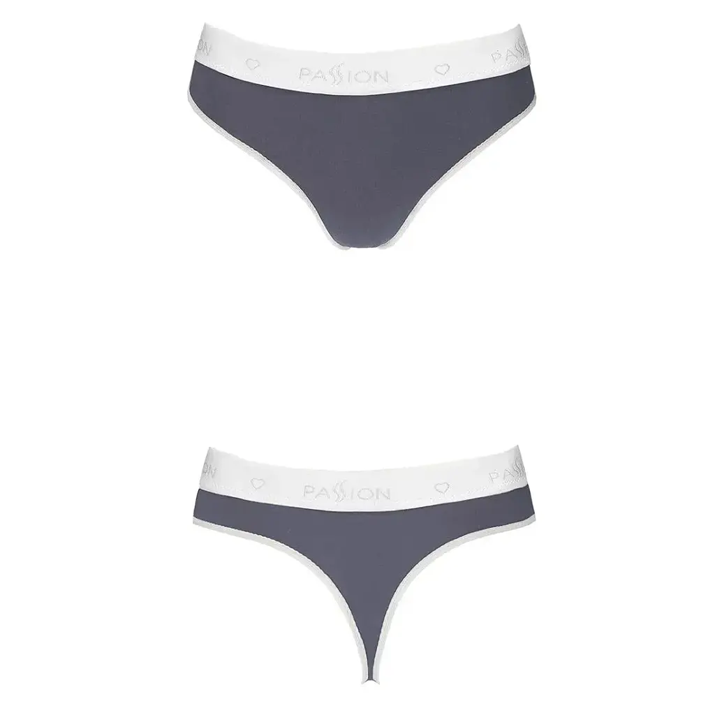Спортивные трусики-стринги Passion PS007 Panties dark grey L - фото 2