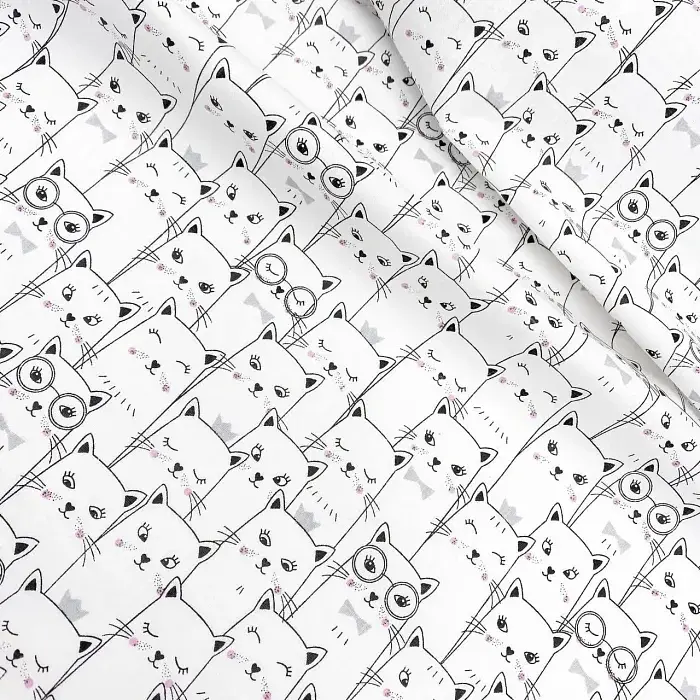 Багаторазова непромокаюча пелюшка Cosas Cats White 100х140 см біло-чорна (Diaper_CatsWhite_100x140) - фото 6