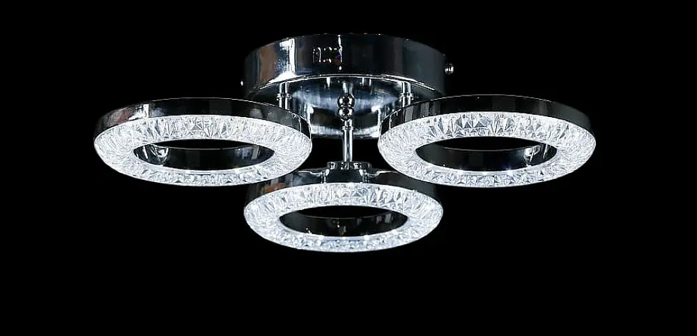 Люстра стельова LED Splendid Ray L2723/3, 3 лампи, регульована температура світла, хром, сучасний стиль для дому - фото 2