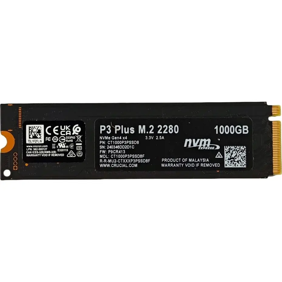 SSD накопичувач Crucial P3 Plus 1TB [CT1000P3PSSD8] [130570] - фото 2