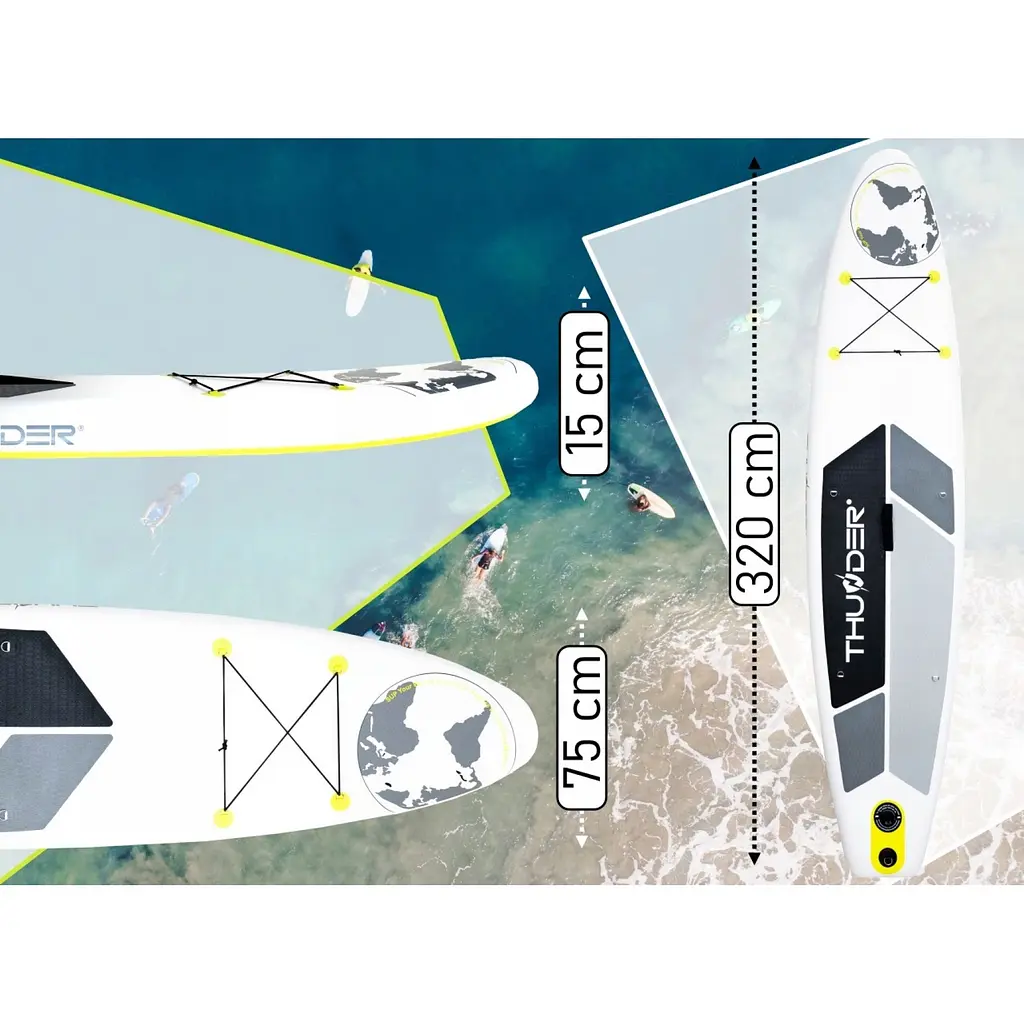 Надувна дошка SUP THUNDER Planet 320 см з веслом Lime - фото 7