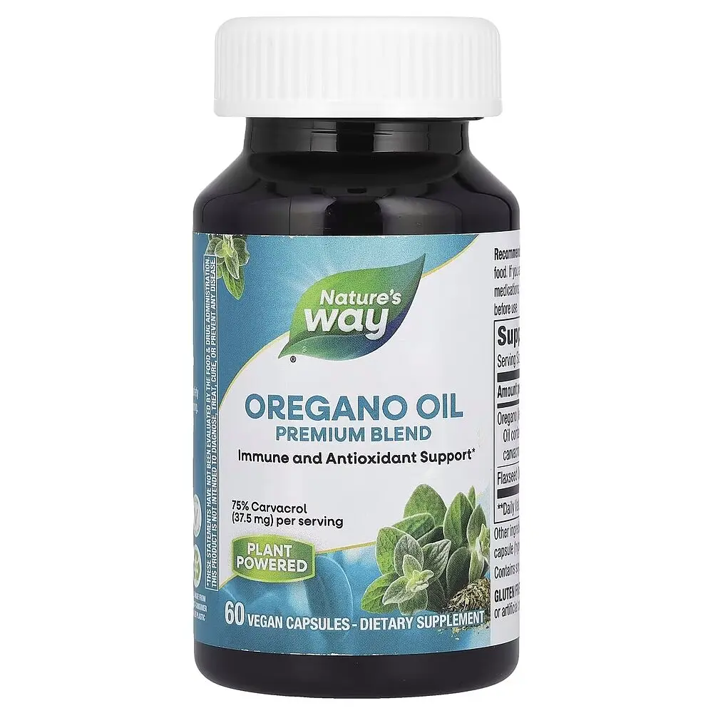 Олія орегано Nature's Way Oregano Oil Premium Blend, 60 вегакапсул для підтримки імунної системи