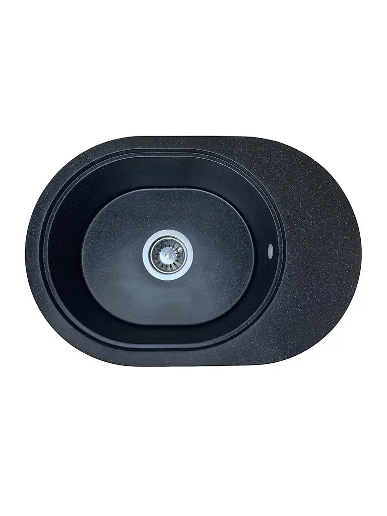 Кухонна мийка Adamant OVALE чорна 610x420x180 мм, з крилом 61 см - фото 5