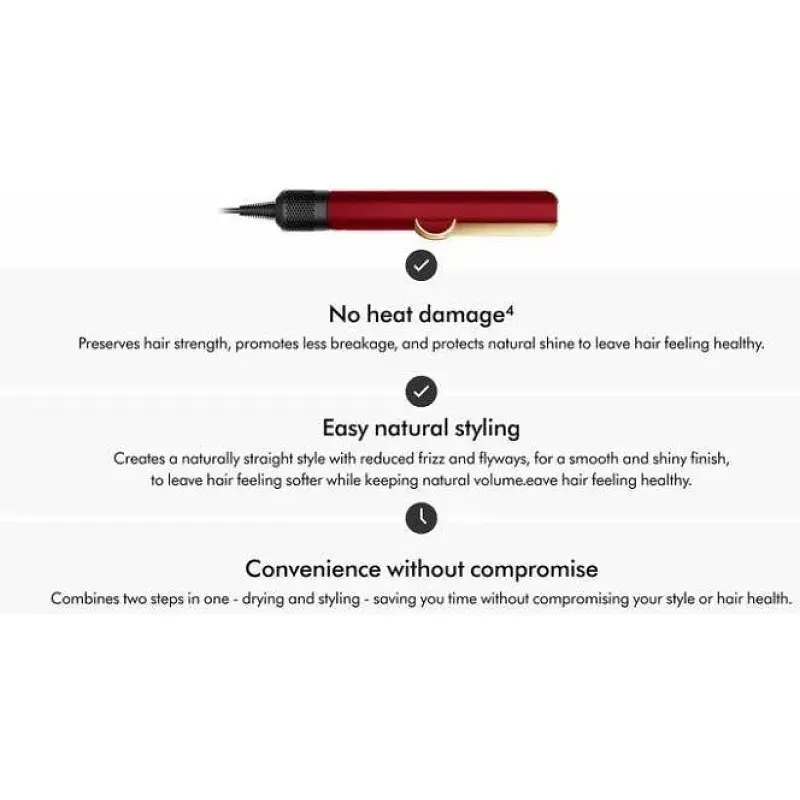 Стайлер випрямляч Dyson Airstrait HT01 Red Velvet/Gold EU (596931-01) - фото 7