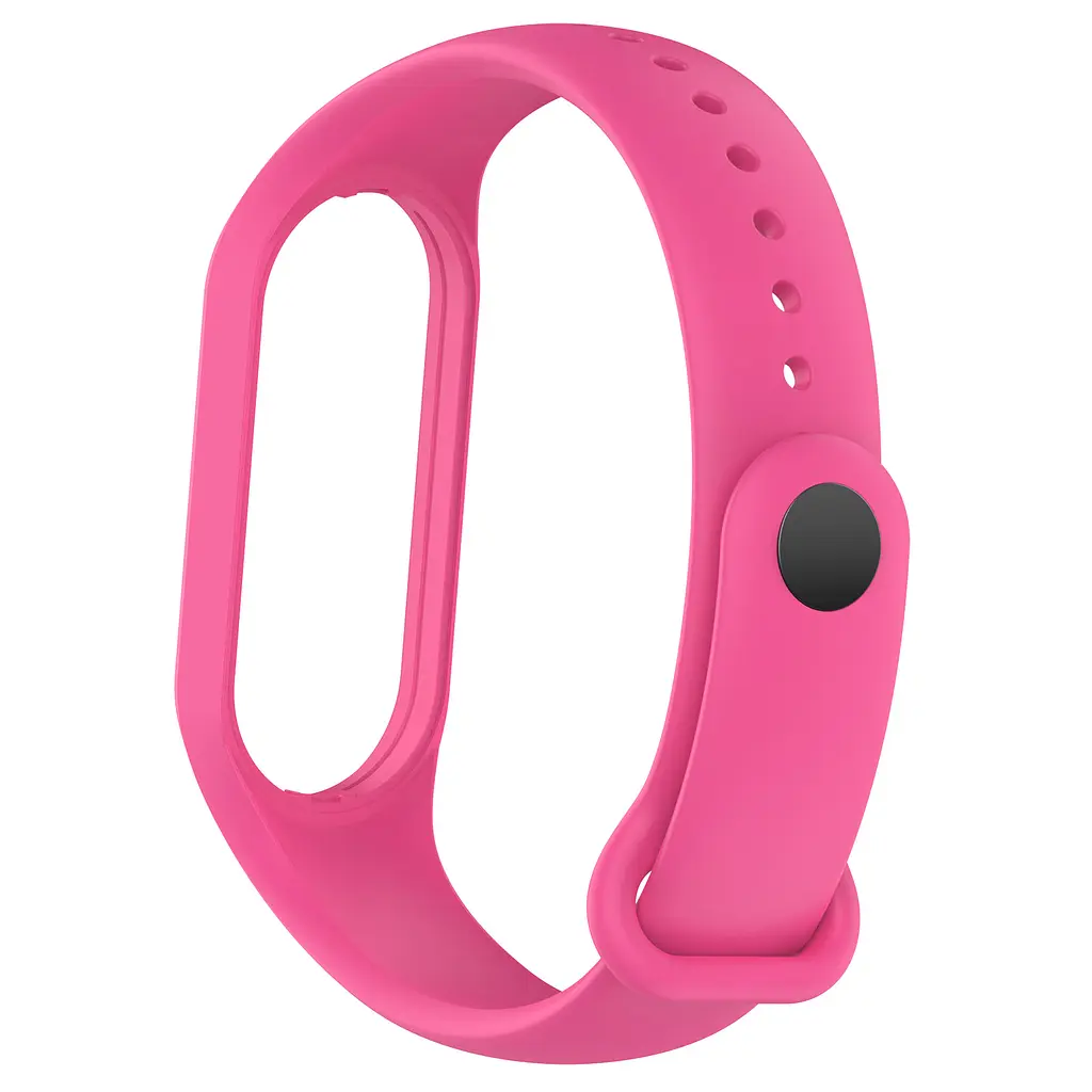 Силіконовий ремінець для фітнес браслетів Xiaomi Mi Band 5/6/7, Silicone, barbie pink, зі зручною застібкою, на фітнес трекер та смарт годинник, ArmorStandart (ARM61897) - фото 2