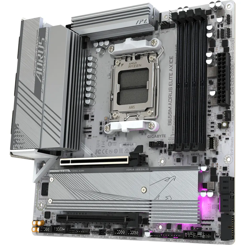 Материнська плата GIGABYTE B650M AORUS ELITE AX ICE (B650M A ELITE AX ICE) - фото 3