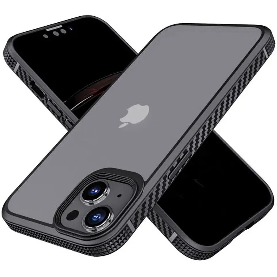 Противоударный бампер чехол Primolux Transparent для смартфона Apple iPhone 13 Black - фото 2