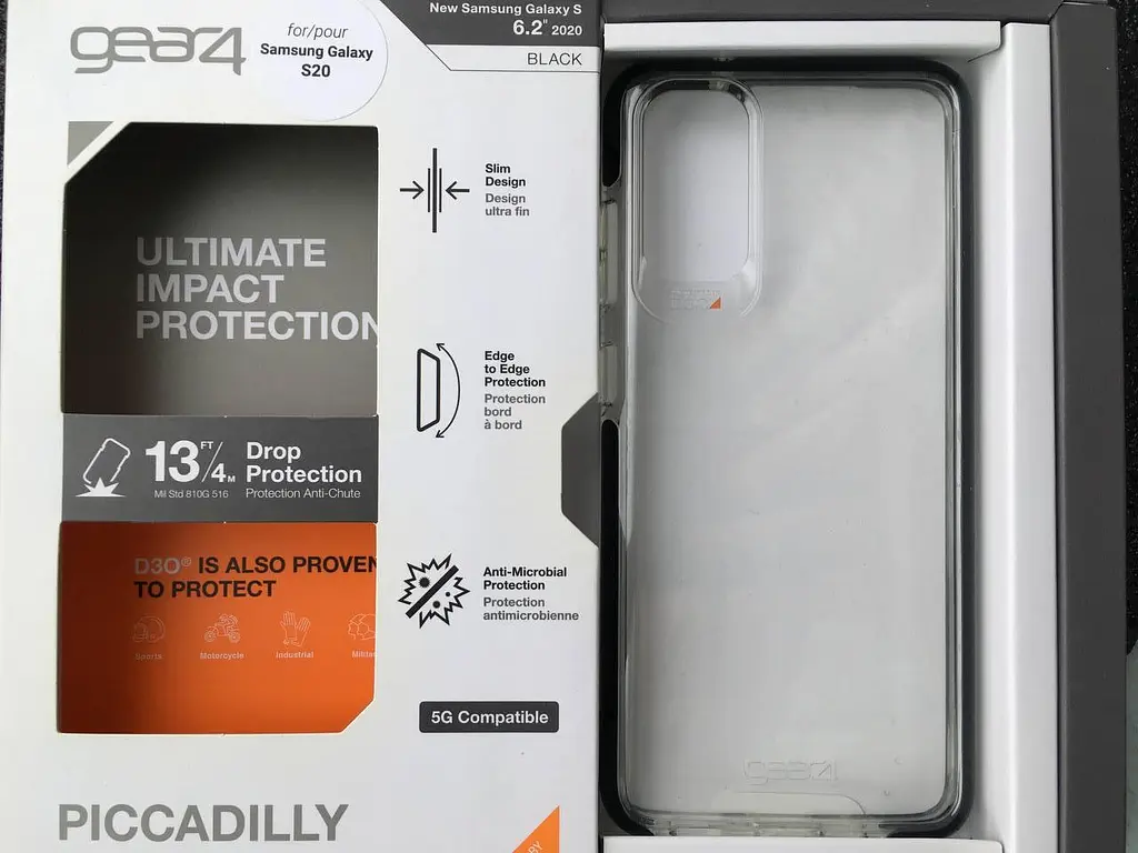 Протиударний прозорий чохол GEAR4 Piccadilly D3O для Samsung Galaxy S20 (6.2") Black - фото 2