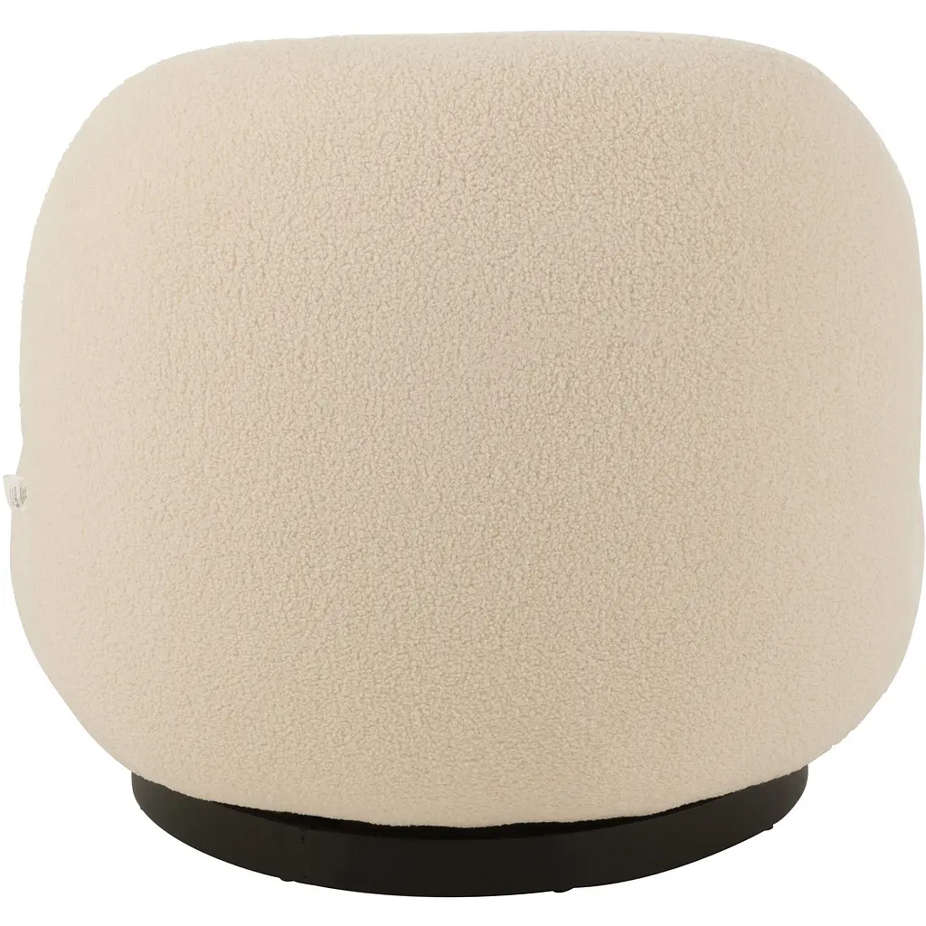 Крісло-лаунж J-line з тканини букле біле (46038) - фото 3