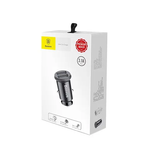 Автомобільний зарядний пристрій Baseus Grain Car Charger 2USB/3,1A чорний CCALL-ML01 - фото 5