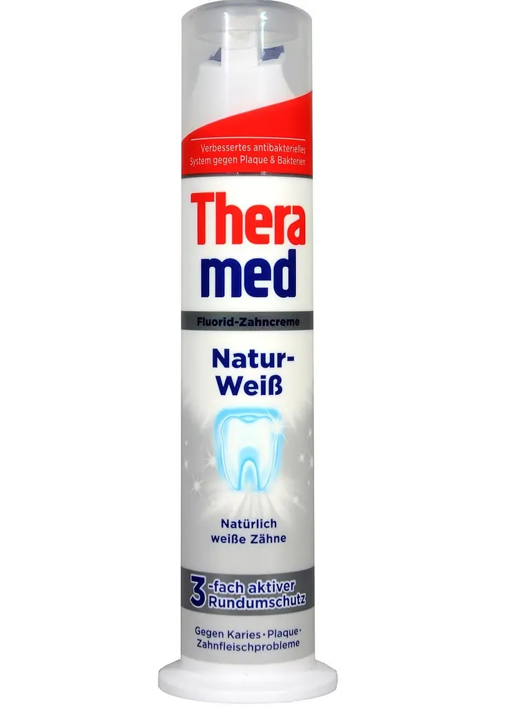 Зубная паста TheraMed Natur-WeiB Природное белье с дозатором 100 мл