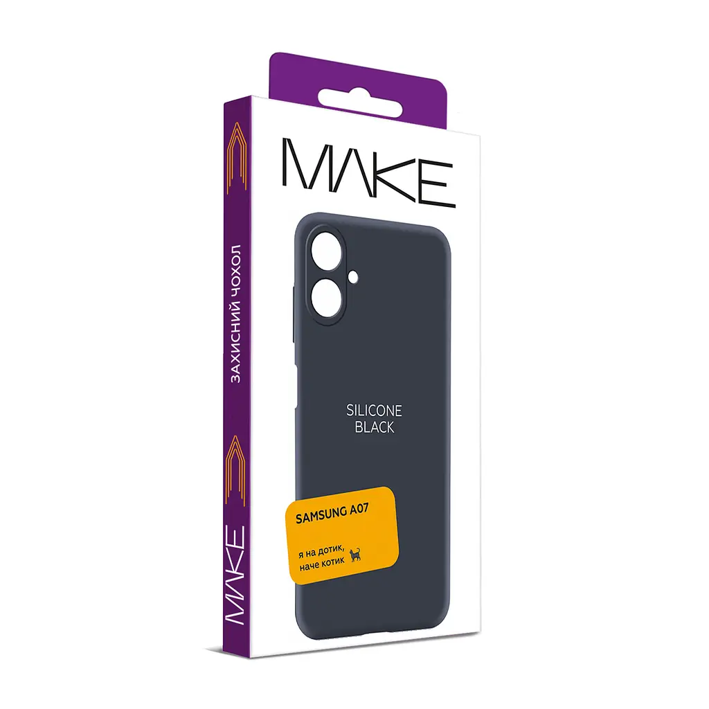 Чохол MAKE Samsung A07 Silicone Black - фото 2