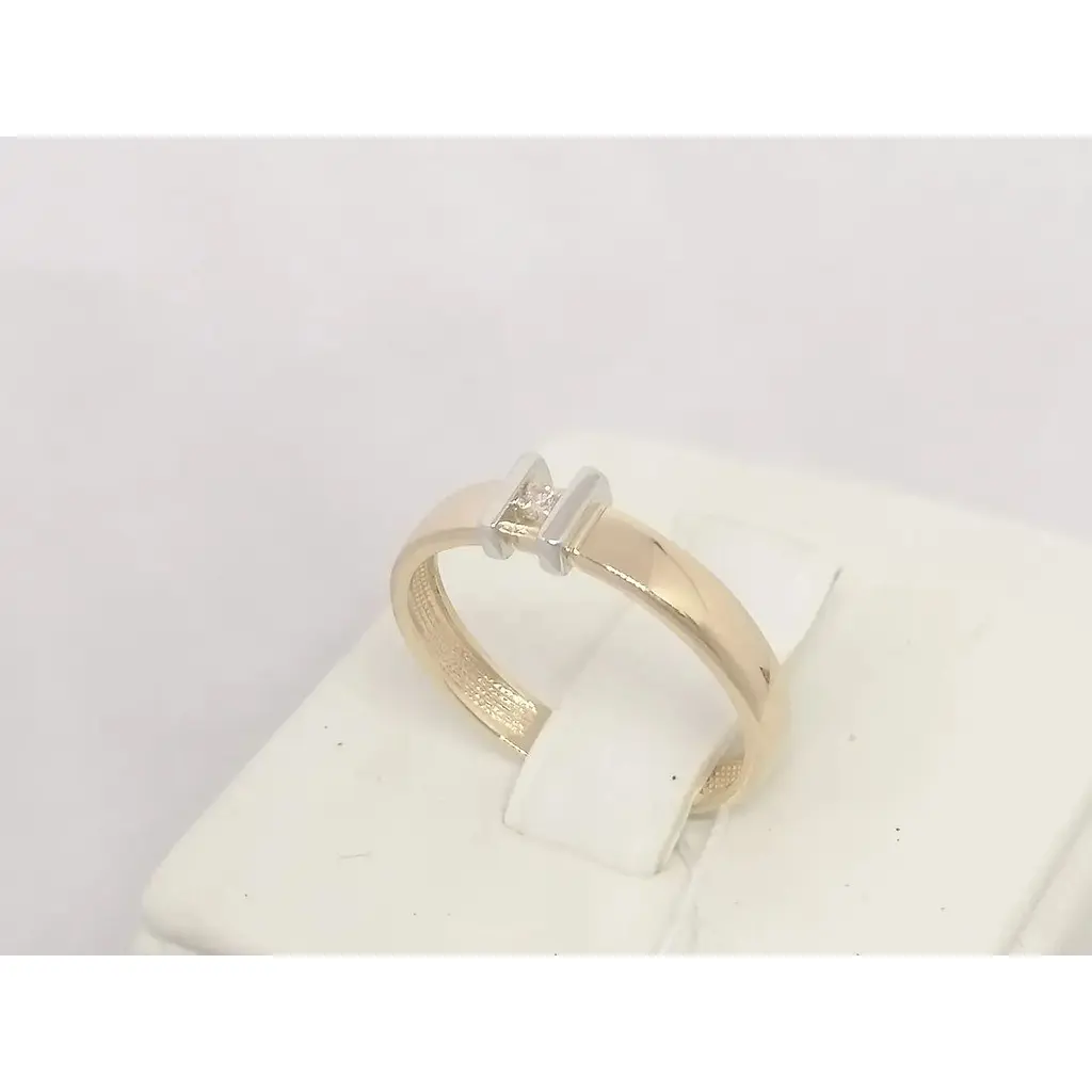 Золотые кольца Столичная Ювелирная Фабрика с фианитом. 141072КБ 16,5 - фото 2