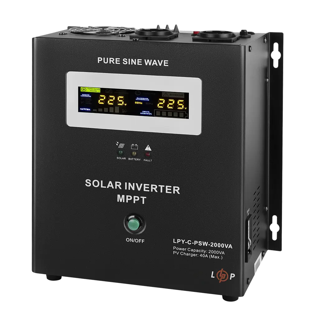 Сонячний інвертор (ДБЖ) LogicPower LPY-C-PSW-2000VA (1400W) MPPT24V - фото 2