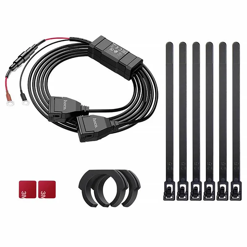 АЗП Hoco Z45A 2.4A для мотоцикла (2USB-A) Black - фото 4