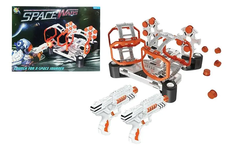 Повітряний дитячий космічний тир та два бластери Space Wars В3229, короб. 70х58см