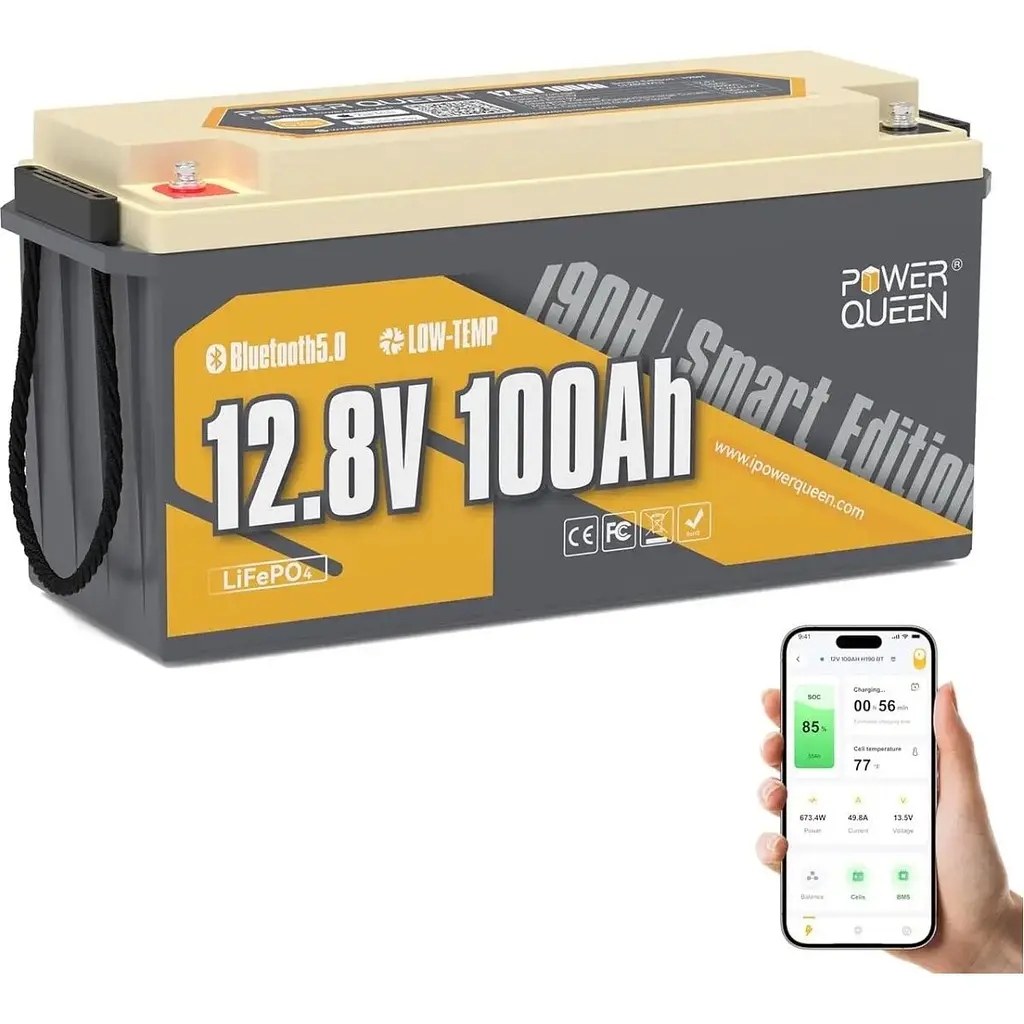 Акумулятор Power Queen LiFePO4 12V [12.8V/100Ah/1280Wh] [124766] - фото 2