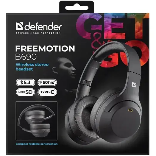 Гарнітура Defender FreeMotion B690 Bluetooth Black (63690) (7024921) - фото 4