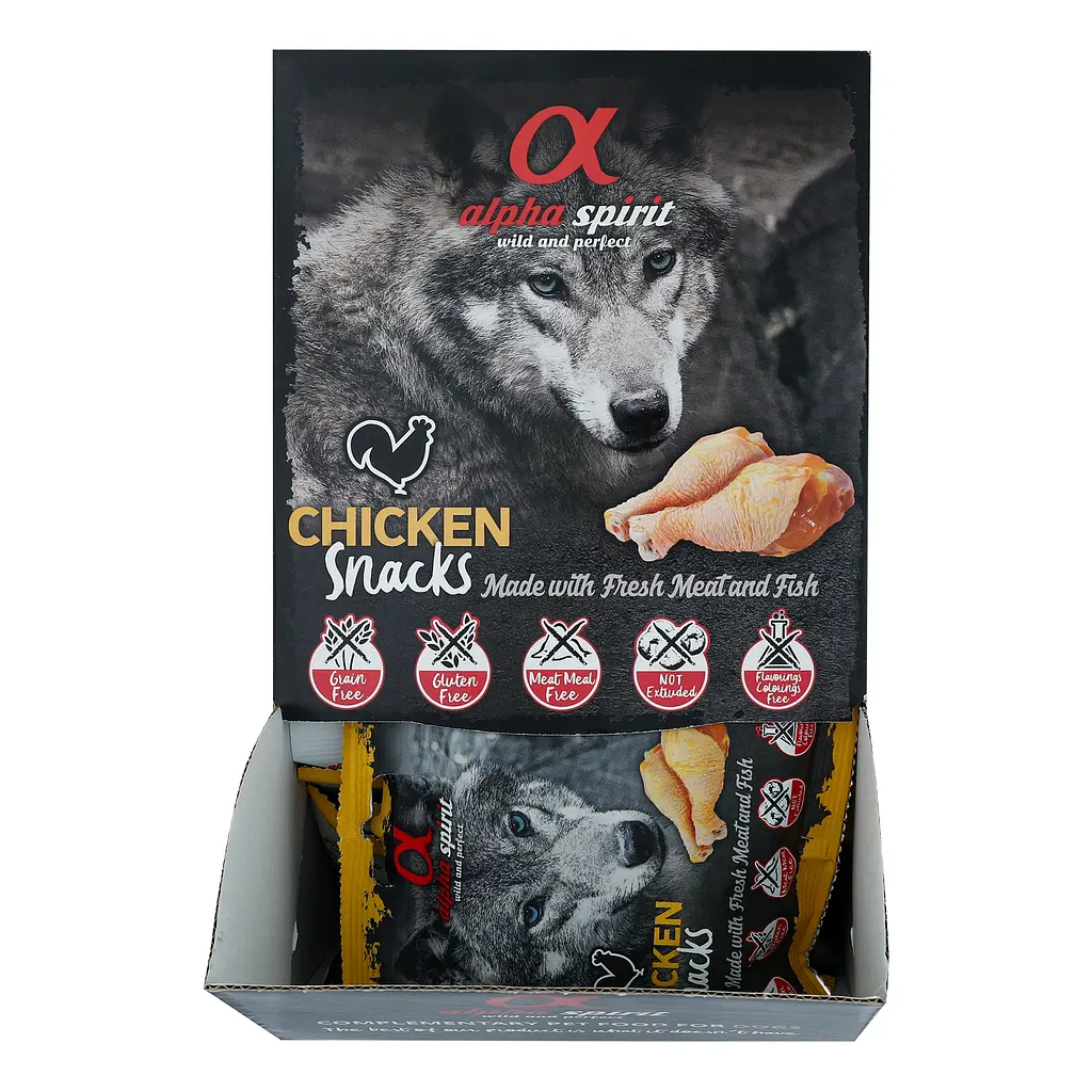 Полувлажное лакомство для собак Alpha Spirit Snacks Chicken, кубики с курицей, 50 г - фото 3
