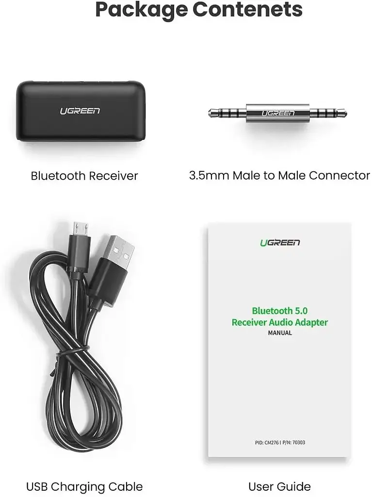 Bluetooth-ресивер UGREEN CM276 Bluetooth 5.0 Receiver Audio Adapter (UGR-70303) - фото 8
