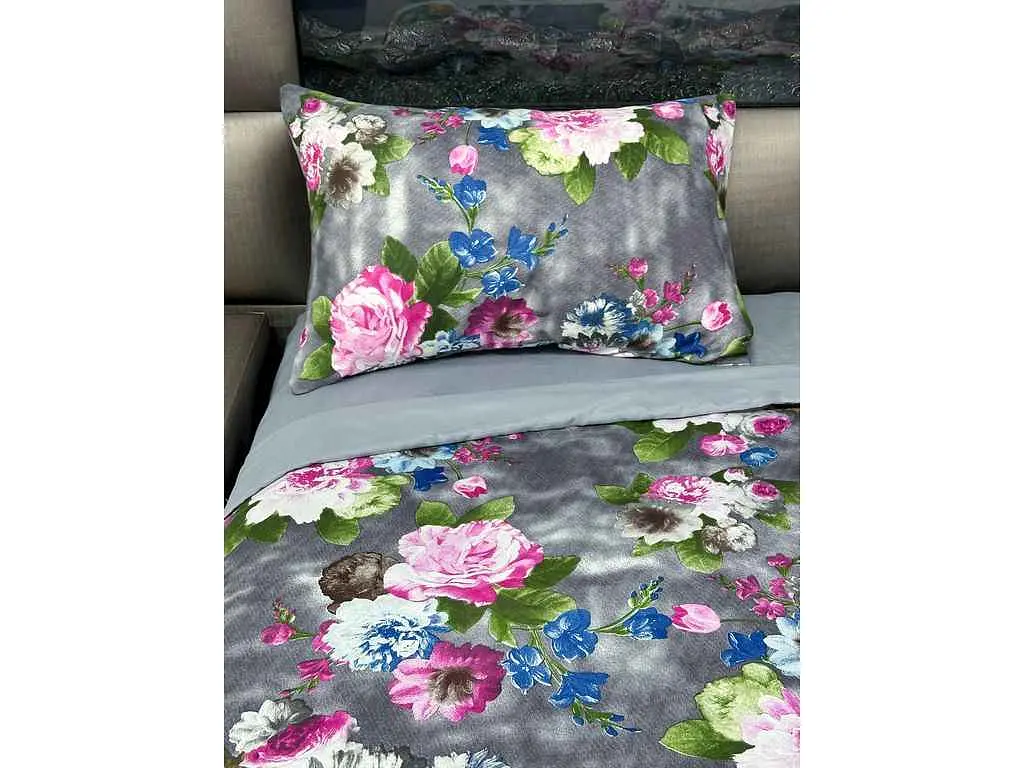 Комплект постільної білизни ARCLOUD 2-х сп 175х210 Printed 8218-11 17-3802 Gull 2нав. 50х70 мікрофібра - фото 3