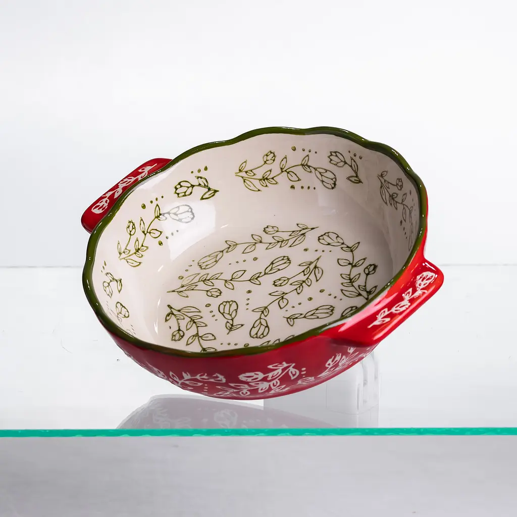 Форма для запекания Vintage Ø17 (см) круглая форма для выпекания в духовке с ручками Красный Yiwu HM04-05 - фото 5