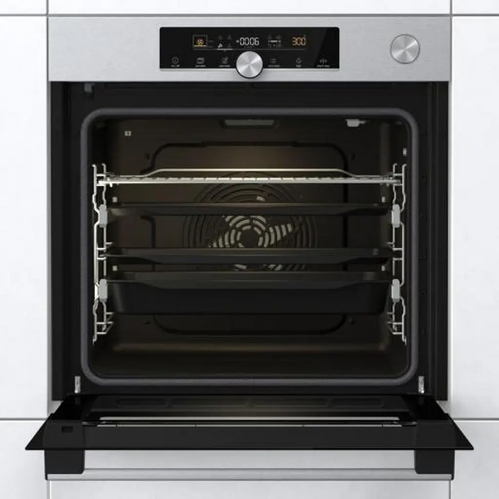 Духова шафа Gorenje електрична 77 л, A+, пара, дисплей, готування на різних рівнях, нержавіюча сталь - фото 2