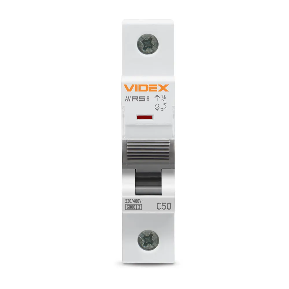 Автоматичний вимикач RS6 1п 50А 6кА С VIDEX RESIST VIDEX (26552-000) - фото 2