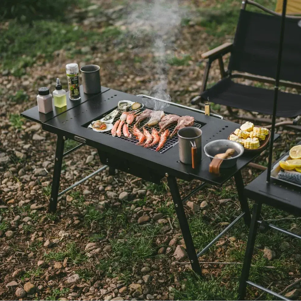 Стіл розкладаний Naturehike для барбекю сталевий CNK2350CF018 Black - фото 4