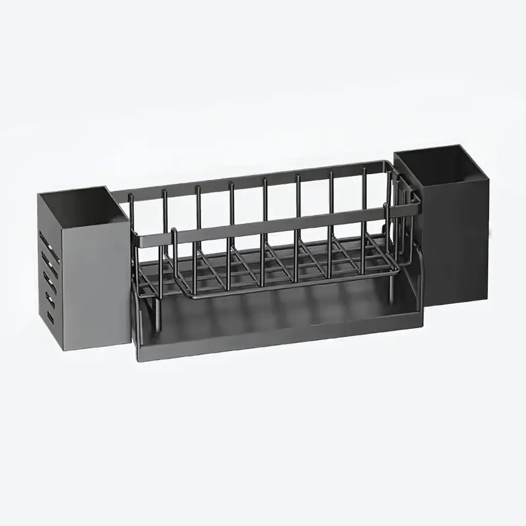 Органайзер для кухонної мийки та ванної 34, 9x10, 5x9, 2 см, чорний (1521695794) - фото 9