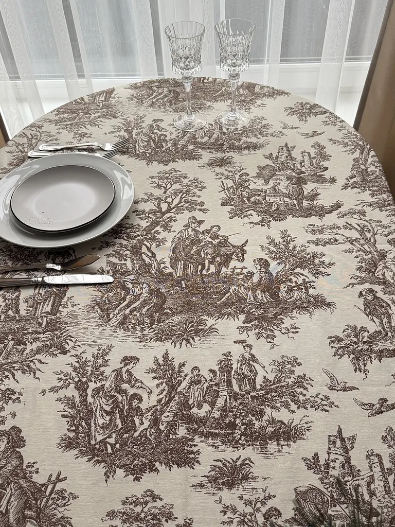 Скатертина столова Ecotton DUCK 150х170 см водовідштовхувальна Italiano бежевий (30497 Beige) (25026) - фото 8