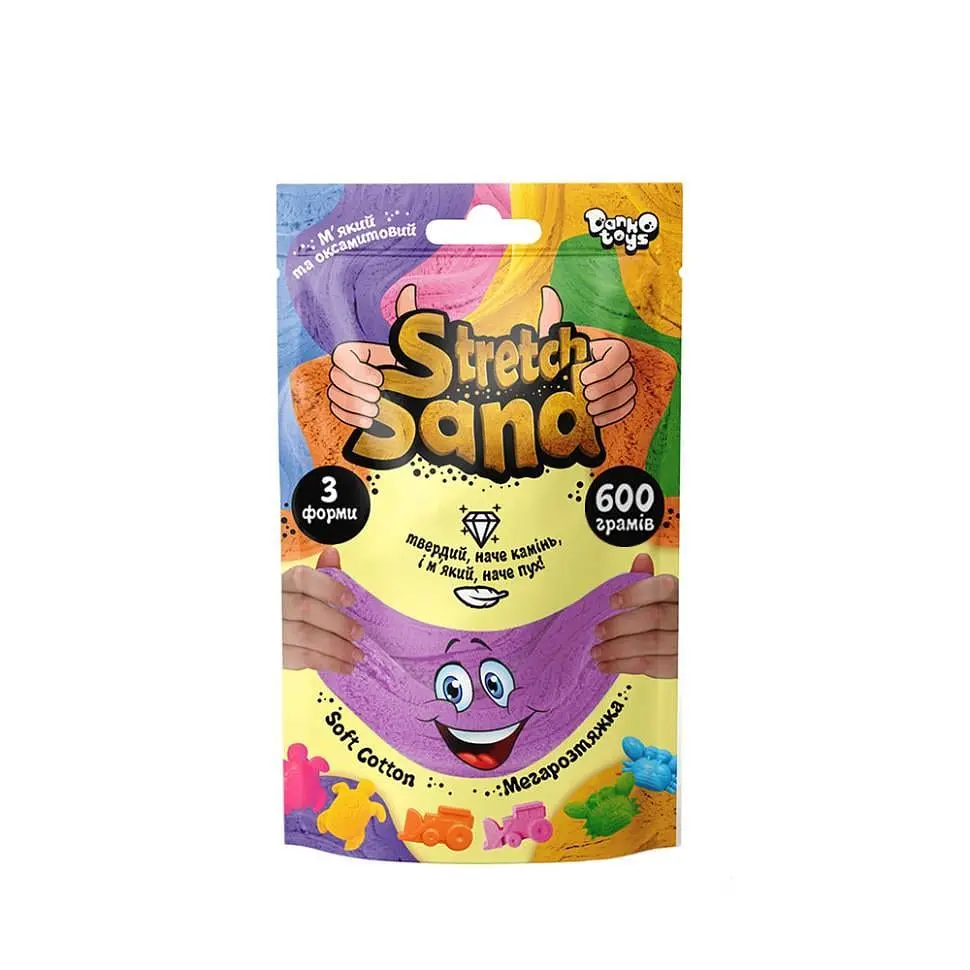 Пісок кінетичний Danko Toys Stretch Sand від 3 років 600 г Фіолетовий (PZ-340-P-99)