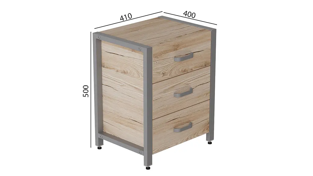 Тумба универсальная Ferrum-decor Вивьен 3 50x41x40 серый ДСП Дуб Сан-Марино 16мм (FRD-104197) - фото 2