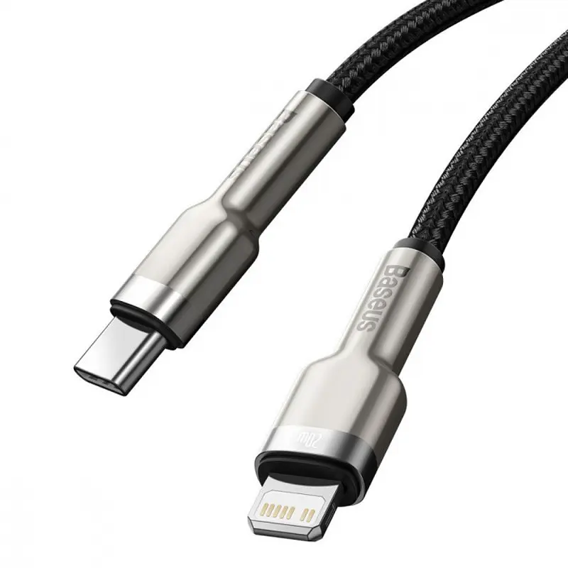 Дата кабель Baseus Cafule Series Metal Type-C to Lightning PD 20W (0.25m) (CATLJK-0) Black - фото 2