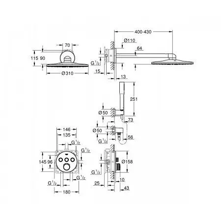 Душова система Grohe Grohtherm Smartcontrol 34705000, Хром - фото 2