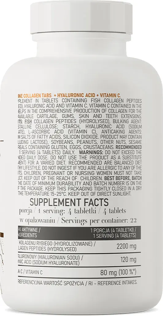 Колаген OstroVit Marine Collagen with Hyaluronic Acid and Vitamin C, 90 таблеток з гіалуроновою кислотою і вітаміном С - фото 2