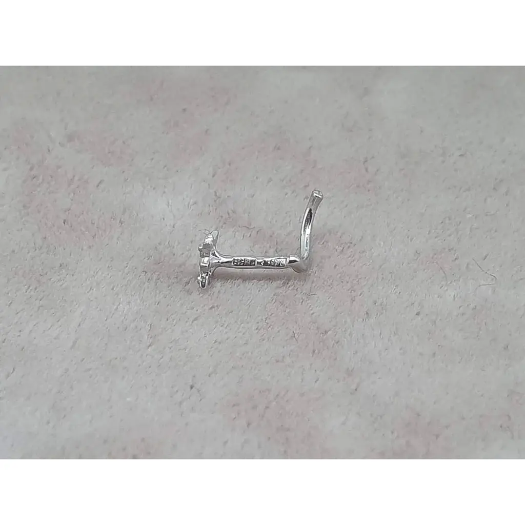 Золота сережка-пірсинг Астор в ніс з діамантами. 1122443Р_Б - фото 4