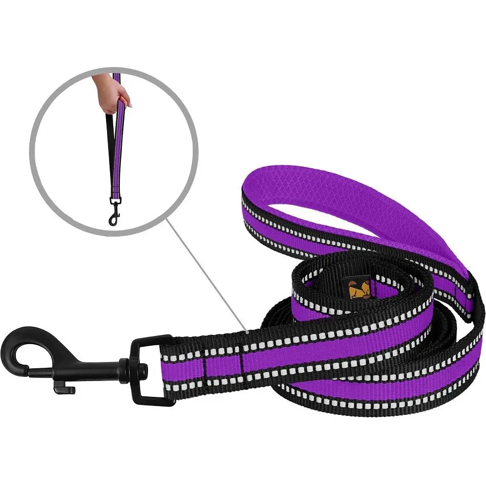 Поводок для собак BronzeDog Mesh, размер L, 200х2,5 см, фиолетовый - фото 8