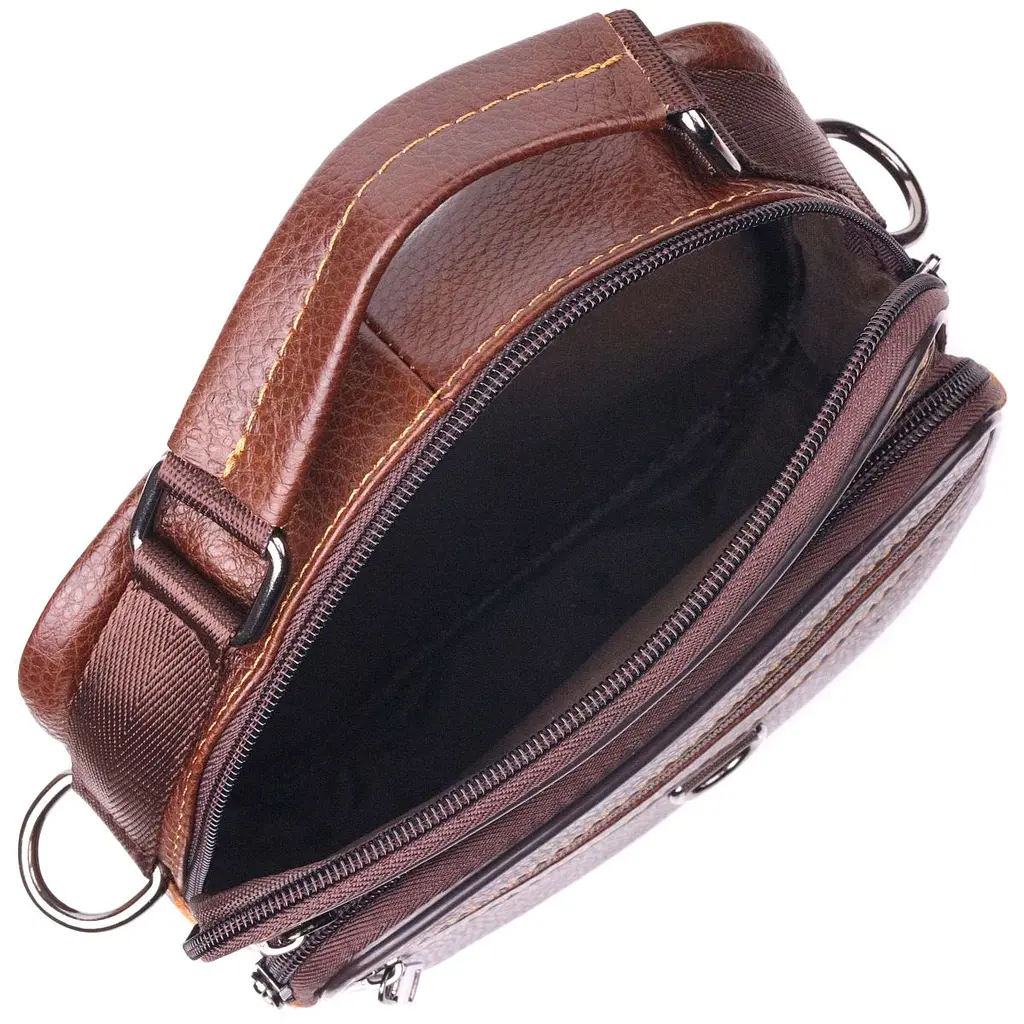 Чудова чоловіча сумка з натуральної шкіри 21279 Vintage коричнева - фото 9