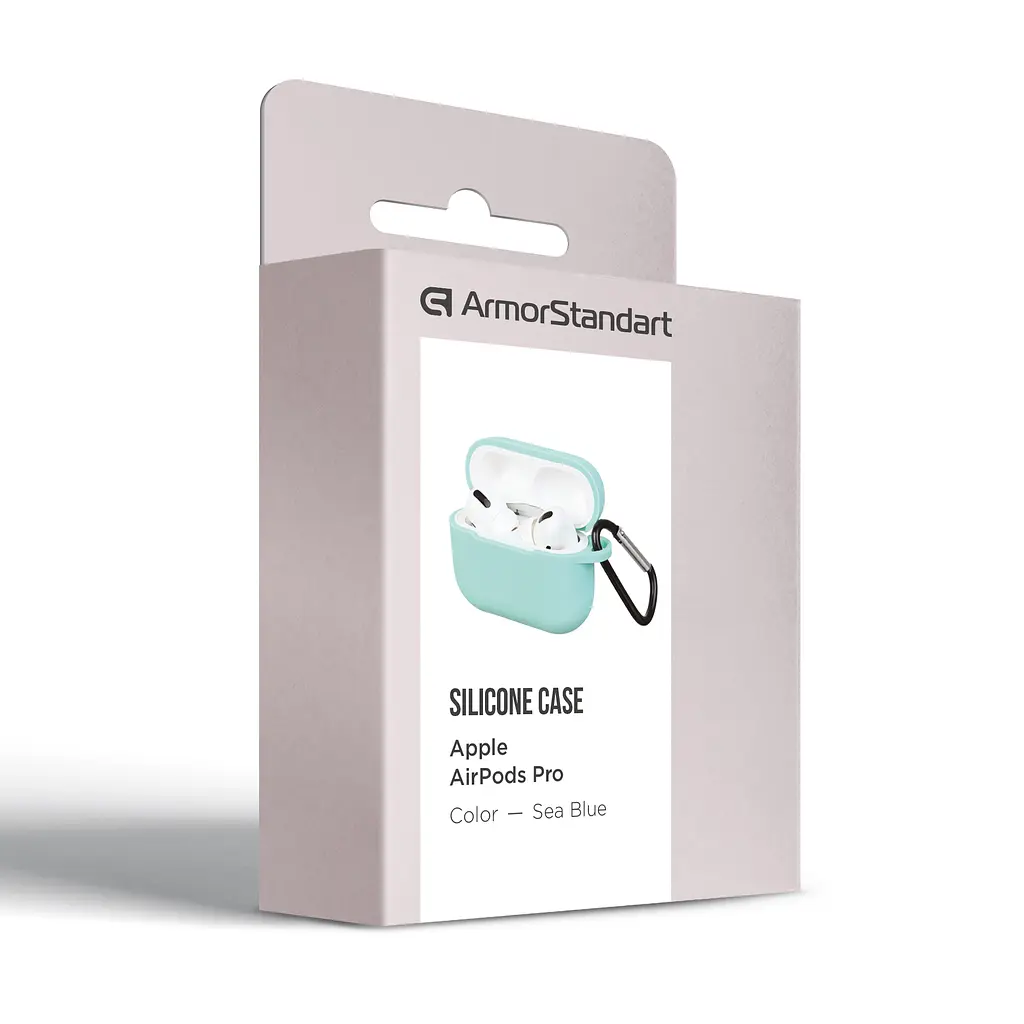 Силіконовий чохол для навушників Apple AirPods Pro, Silicone Case, блакитний, захисний чохол, ультратонкий і легкий, захист від подряпин, пилу та ударів, м"який силікон, ArmorStandart (ARM56082) - фото 4
